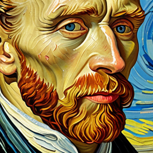 **European Painting Technique: Oil painting close-up demonstrating impasto technique with visible brushstrokes and thick application of paint. Vibrant colors. Reference Vincent van Gogh.**